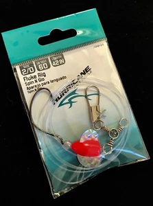 HURRICANE Fluke Rig FSPGP-2/0 42” 60lb Monofilament SPIN N GLO mirror beads NEW - Picture 1 of 2