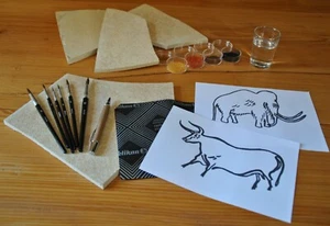 Mal-Set Höhlenmalerei  Schul- und Kunstunterricht Steinzeitmale Geschenk  - Bild 1 von 11