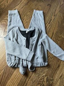 Girls Janie & Jack sweater knit grey trouser jumper sz 7 EUC  
