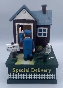VTG Cast Iron Metal Bank Mailman Special Delivery Beware of Dog Mechanical AS IS - Picture 1 of 8