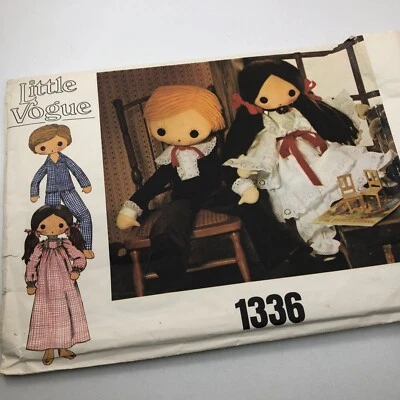 Vintage Little Vogue Pattern 1336 Boy Girl Doll Clothes 32" - Image 1 of 4