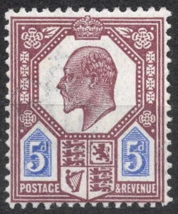 SG293 Sn:#134a 1911 5d REINO UNIDO Rey Eduardo VII - Definitivos, MNH - Imagen 1 de 2