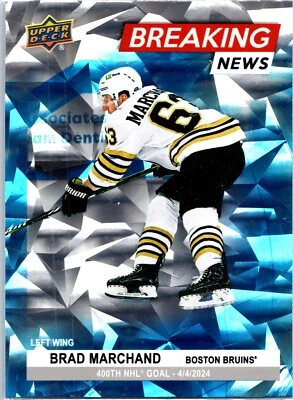 2024-25 Upper Deck Series 1 BRAD MARCHAND Breaking News #BN-5 Bruins - Image 1 of 2