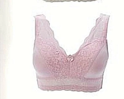 Rhonda Shear Pin Up Lace Overlay Bra 567051 Pink - SIZE 2X - 8H_07a - Image 1 of 3