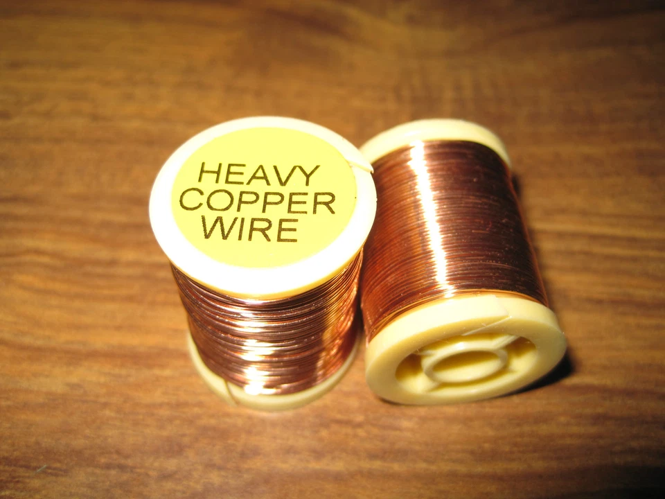 2 carretes V Fly Pro aparadores 0,60 mm alambre de cobre pesado para moscas de trucha y salmón Foto 1 de 1