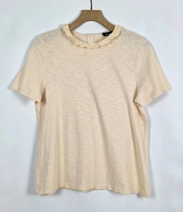 ME+EM HELLPFIRSICH BRODERIE ANGLAISE RÜSCHENKRAGEN JERSEY T-SHIRT TOP UK 12 - Bild 1 von 12