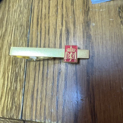 Vintage Finnish (?) Tie Bar Gold With Red Enamel  Tie Clips Tie Clasp Tie Tack - Image 1 of 4