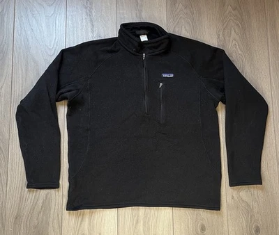 Men’s Patagonia Better Sweater 1/4 Zip Fleece Large Black 25521 - Image 1 of 4