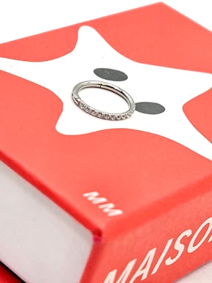 Aro de cartílago de eternidad Maison Miru 10 mm titanio 18 g Foto 1 de 4