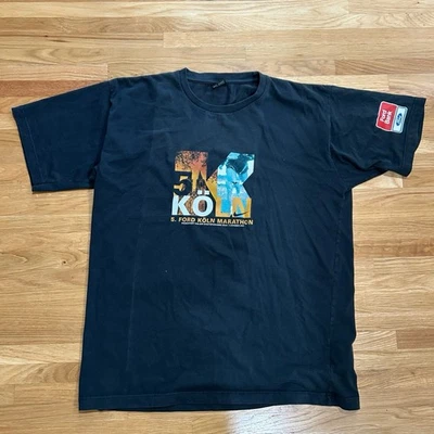 Vintage NIKE Ford Koln Marathon Black T-Shirt Size XL - Image 1 of 4