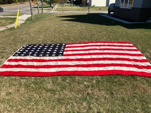 48 Star US American Flag Ensign No 6 Valley Forge Cotton Sewn 8-1/2'x 17' WWII - Picture 1 of 10