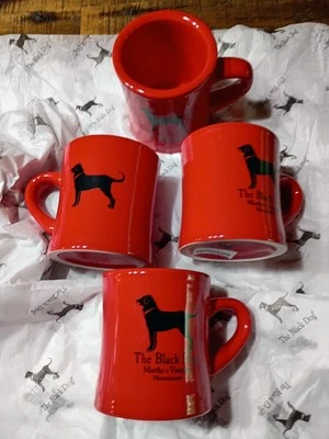 The Black Dog Marthas Vineyard Red Coffee Diner Style Mug 10 Oz New Set Of 4  - Image 1 of 4