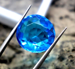 Real Blue Sapphire Loose Round Cut 5.4ct Certified Kashmir Sapphire Faceted Gem - Picture 1 of 10