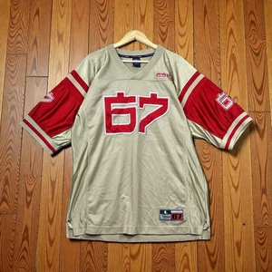 67 Vintage 90s Y2K Willie Esco #67 Beige Red HipHop Football Jersey Men’s L - Picture 1 of 16