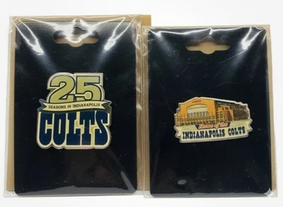 Colts Vtg 2 Pin Lot: 25 Seasons (2008) & Lucas Oil Stadium NFL Collector Set NEW - Image 1 of 4