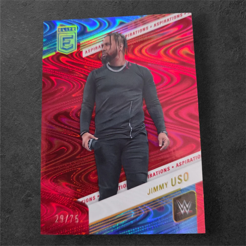 2023 Panini Donruss Elite WWE Aspirations Jimmy Uso #90 29/75 Red Foil BloodLine - Image 1 of 3