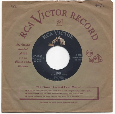 PERRY COMO, "MORE" - Image 1 of 3
