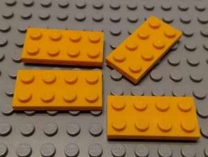 Nuevo Lote LEGO de 4 Piezas de Placa Naranja Claro Brillante 2x4 - Imagen 1 de 1