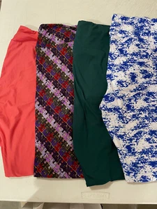 Lote 4 Leggings LuLaRoe TC (12-18) Multicolor 2 Sólidos 2 Patrones Nuevos sin Etiquetas - Imagen 1 de 2