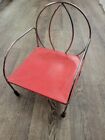 Vintage Jack And Jill Kids Chair MCM 1960s 1970s Booster Seat Youth Red Metal