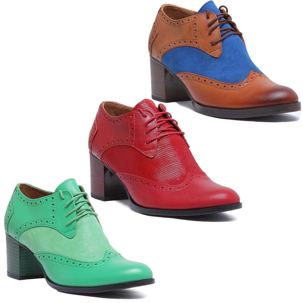 leather heeled brogues