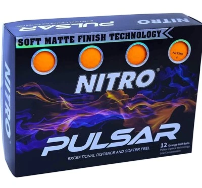 Pelotas de Golf Nitro Pulsar 12 NARANJA Acabado Mate Suave Tecnología Baja Compresión Foto 1 de 3