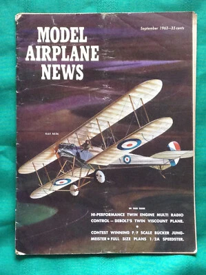 September 1963 VTG Model Toy Airplane Magazine ~ Royal Air Force Biplane - Image 1 of 4