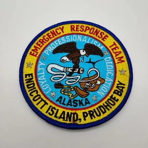 Aufnäher Emergency Response Team Endicott Island Prudhoe Bay Alaska Patch rund - Picture 1 of 2