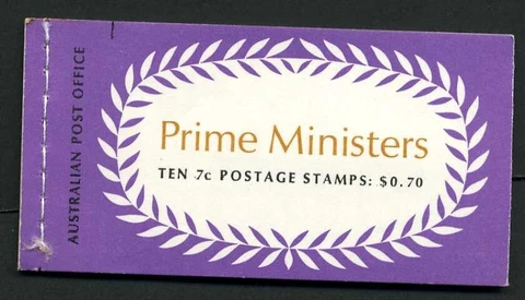Australia 1972 Prime Ministers 70c Booklet (Fisher/Hughes) - Complete Cover