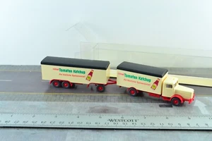 Wiking 88627 KRAFT Tomato Ketchup Old Timer Bussing Truck w/ Trailer 1:87 Scale - Picture 1 of 5