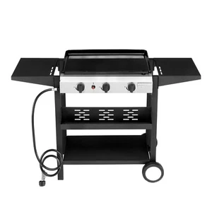 34" Cooking Station 3 Burner Flat Top Gas Grill Outdoor Griddle Station w/ Shelf - Picture 1 of 8