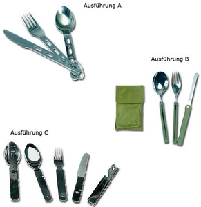 Cubiertos de comedor, cubiertos BW, cubiertos plegables, camping -NUEVO- - Imagen 1 de 4