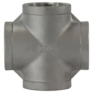 CROSS 1-1/2" NPT Class 150 Cast 304 Stainless Steel Threaded Pipe Fitting - Picture 1 of 9
