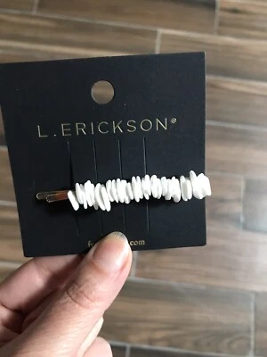 France Luxe L. Erickson Seaside White Seastone Golden Bobby Pin - Image 1 of 4