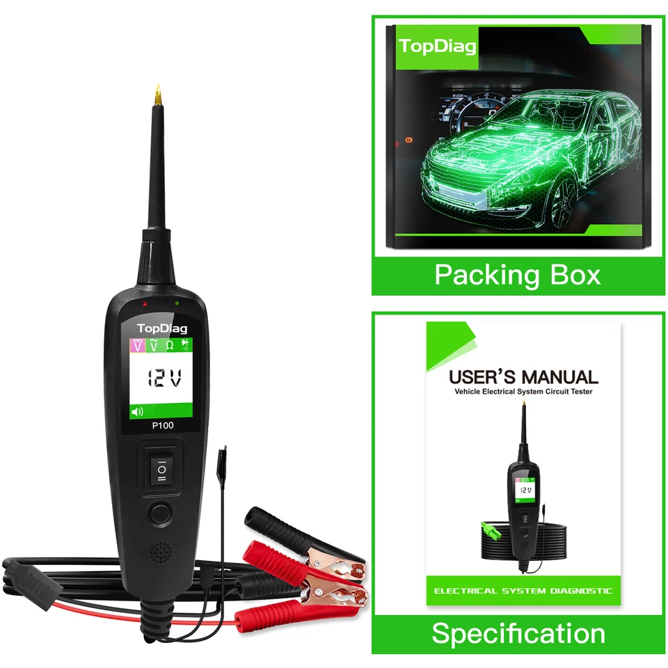 JDIAG Power Detection 12/24V Power Probe Automotive Circuit System Diagnostic Tool-2M
