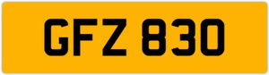 GFZ 830 G 3x3 DATELESS PRIVATE NUMBER PLATE GAZ GAV GEO GUS GUY GRACE GEM GED GS - Picture 1 of 1