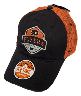 Zephyr NHL Philadelphia Flyers "Route” Washed Unstructured Curved Bill Hat NWT - Image 1 of 4