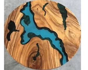 Acacia Wood Epoxy Table Tops Coffee Table Unique Side Table Balcony Decor - Picture 1 of 14