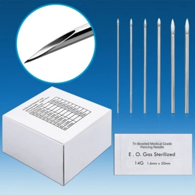 Aiguille Stérilisée Piercing 1.6 mm 14 G Piercing Percer Perçage Tatouage Peau P