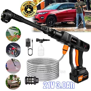 Cordless High Pressure Car Wash Water Gun Lithium Battery Portable Washer Spray - Picture 1 of 13