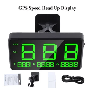 Car GPS HUD Universal Digital Speedometer Speed Head Up Display Overspeed Alarm - Picture 1 of 14