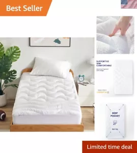 Twin XL Cooling Mattress Topper - Zoned Comfort, Deep Pocket, Machine Washable - Picture 1 of 9