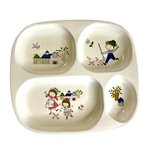 Shinsan Vintage Melamine Child's Divided Plate 0166-2 - Picture 1 of 6