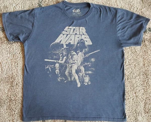 Star Wars Classic T Shirt Large EUC Blue Licensed Luke Solo Vader INV2724 - Picture 1 of 10