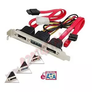 ADATTATORE CON STAFFA PCI da SATA a 2 ESATA + MOLEX 4 PIN INTERNA COMPUTER PC    - Foto 1 di 1