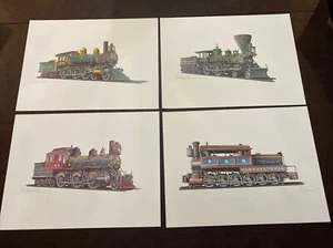4 Vintage Jerome Biederman Prints Of Vintage Trains Penn/Chicago/Balto/C&NWRR - Picture 1 of 12