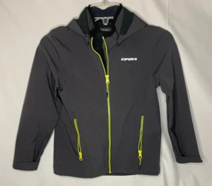 Icepeak Kids Outdoor Jacket Charcoal Gray Hooded Full Zip Fleece Lined Size 8 - Picture 1 of 16