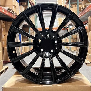20" S63 AMG STYLE GLOSS BLACK WHEELS RIMS FITS MERCEDES BENZ GLE350 GLE400 GL450 - Picture 1 of 4