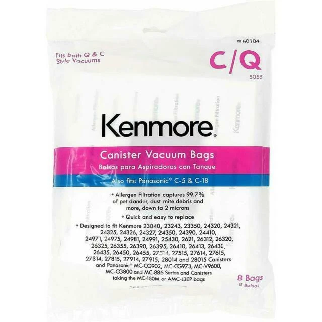 Kenmore Canister Vacuum Bag (Pack of 8) (KM48751-12)