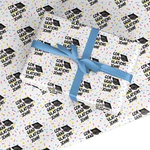Personalised Graduation Name Wrapping Paper Graduate Congratulations Gift Wrap - Picture 1 of 8